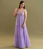 Lavender Niara Tiered Inline Cut Dress