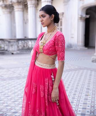 Fuschia Aarna Lehenga Set 3