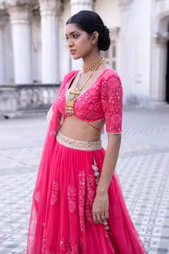 Fuschia Aarna Lehenga Set