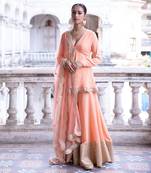 Tangerine Aradhya Kurta Sharara Set