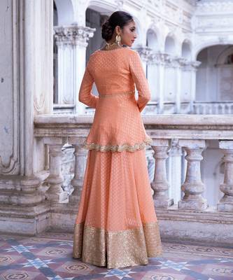 Tangerine Aradhya Kurta Sharara Set 4