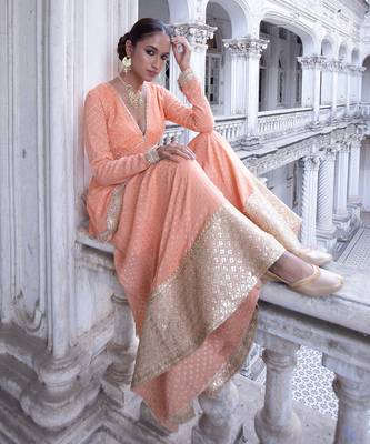 Tangerine Aradhya Kurta Sharara Set 5