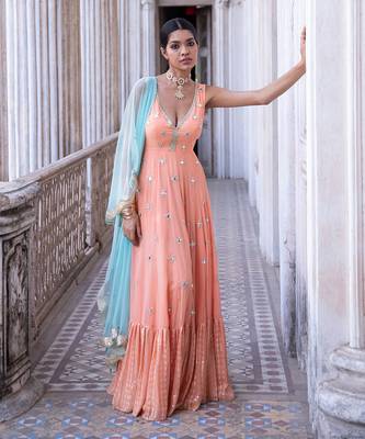 Tangerine Nitara Anarkali 1