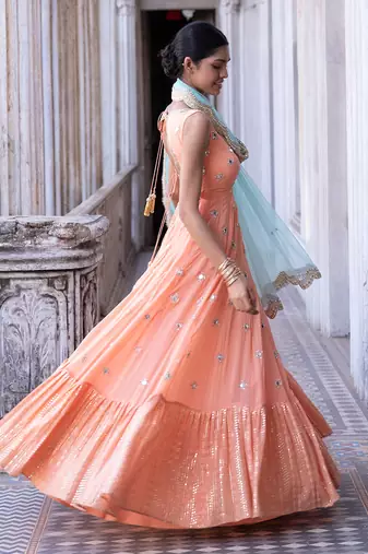 Tangerine Nitara Anarkali