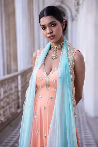 Tangerine Nitara Anarkali