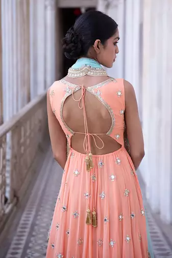 Tangerine Nitara Anarkali