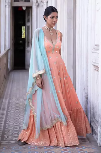 Tangerine Nitara Anarkali