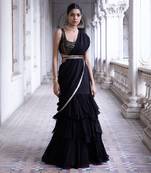 Black Party Wear Lehenga Saree for Women