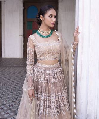 Champagne Gold Sitara Lehenga Set 4