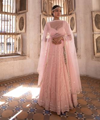 Blush Pink Engagement Lehenga for Women 1