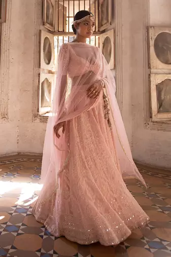 Blush Pink Engagement Lehenga for Women