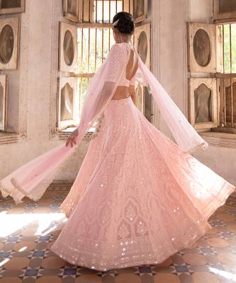 Blush Pink Engagement Lehenga for Women 3