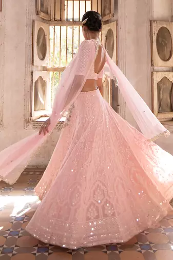 Blush Pink Engagement Lehenga for Women