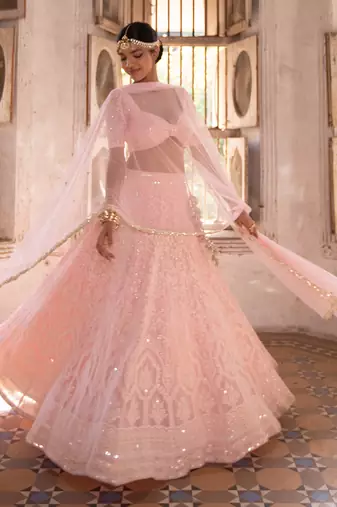 Blush Pink Engagement Lehenga for Women