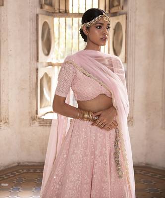 Blush Pink Engagement Lehenga for Women 5