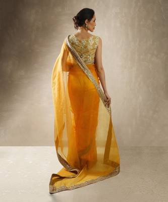 Buttercup Mango Yellow Saree Set 2