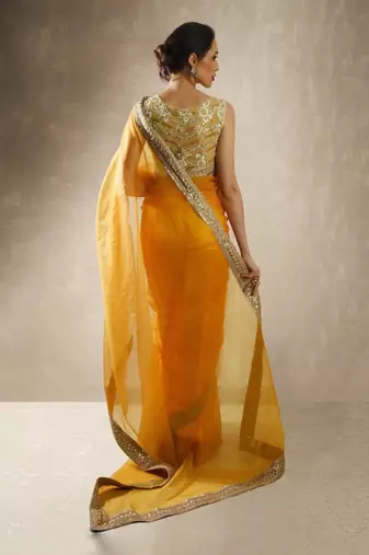 Buttercup Mango Yellow Saree Set