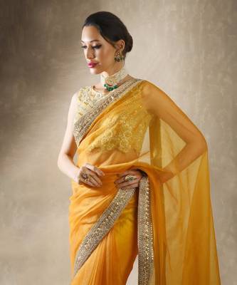 Buttercup Mango Yellow Saree Set 3
