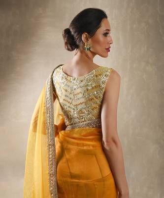 Buttercup Mango Yellow Saree Set 4