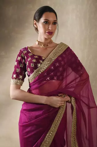 Clover Pomogranate Saree Set