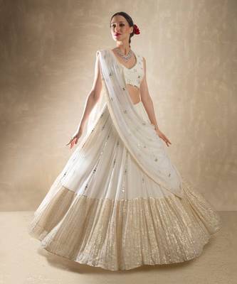 White Wedding Lehenga Choli for Women 1