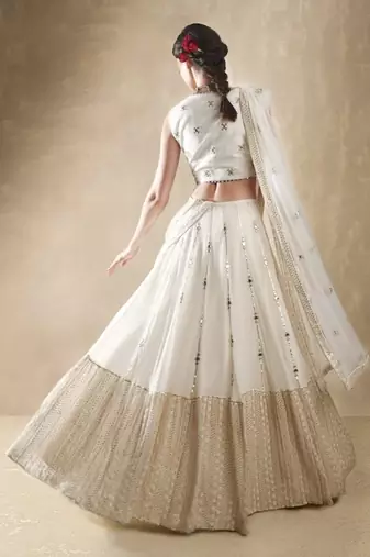 White Wedding Lehenga Choli for Women
