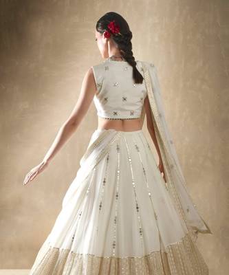 White Wedding Lehenga Choli for Women 3