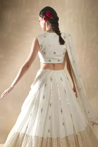 White Wedding Lehenga Choli for Women