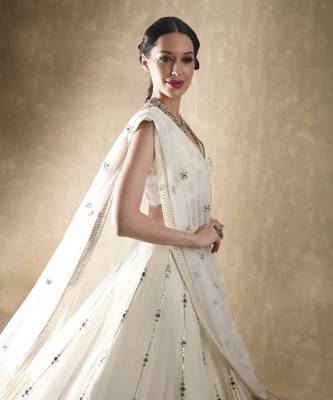 White Wedding Lehenga Choli for Women 4