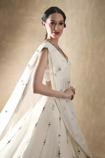 White Wedding Lehenga Choli for Women