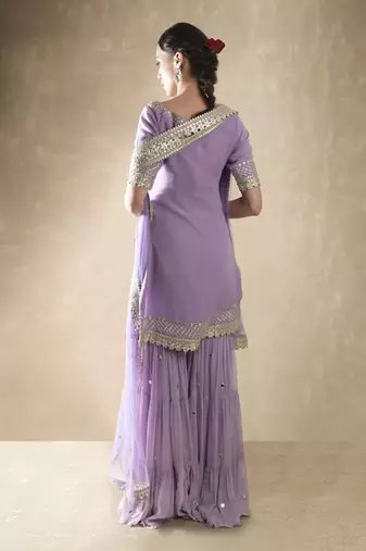 Lilac Kurta Sharara Set