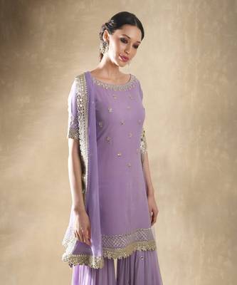 Lilac Kurta Sharara Set 3