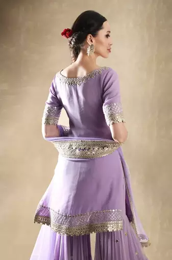 Lilac Kurta Sharara Set