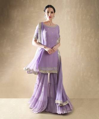 Lilac Kurta Sharara Set 5