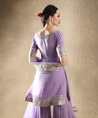 Lilac Kurta Sharara Set 8