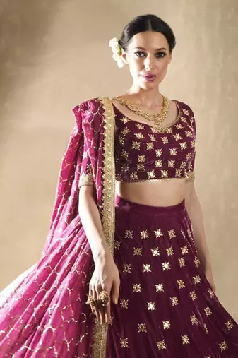 Pomogranate Petunia Lehenga Set