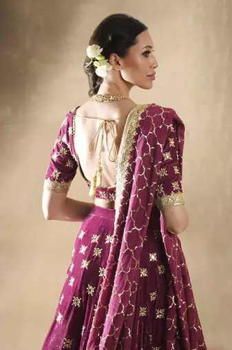 Pomogranate Petunia Lehenga Set