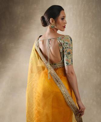 Sunflower Mango Yellow Saree Set  3