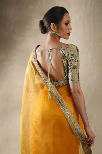 Sunflower Mango Yellow Saree Set 