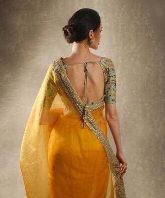 Sunflower Mango Yellow Saree Set  4