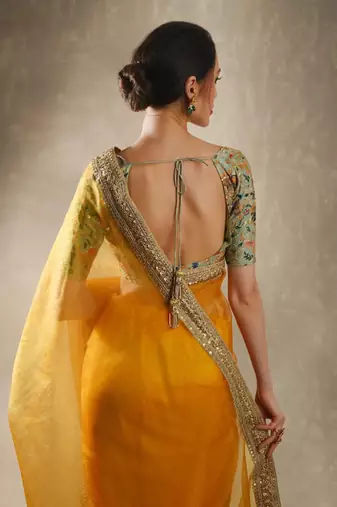 Sunflower Mango Yellow Saree Set 