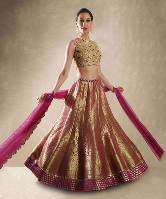 Pomegranate Wisteria Lehenga Set 1