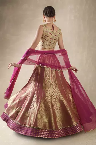 Pomegranate Wisteria Lehenga Set