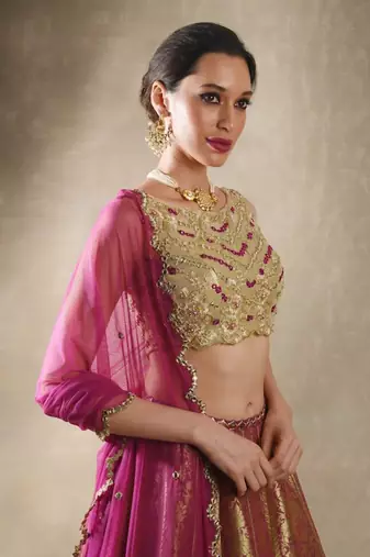 Pomegranate Wisteria Lehenga Set