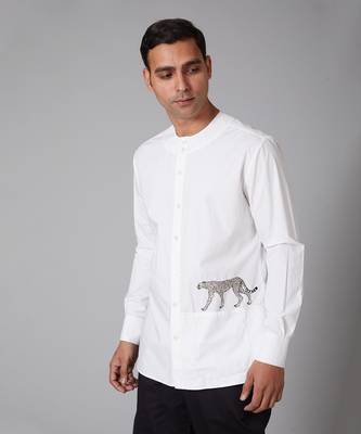 White Poplin Embroidered Shirt 1