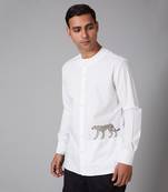 White Poplin Embroidered Shirt