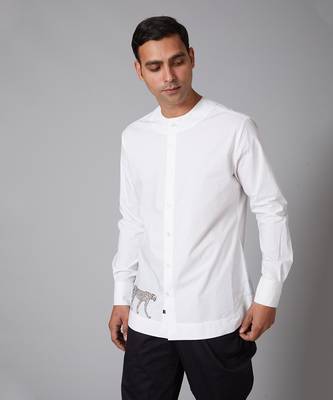 White Poplin Embroidered Shirt 2