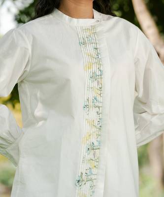 Ivory Anne Pleated Placket Shirt 2