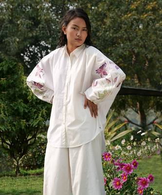 Ivory Caroline Dolman Sleeve Shirt 2