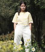 Ivory Martha Boat Neck Top